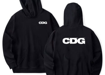 NEW CDG Text Front Back Printed Hoodie