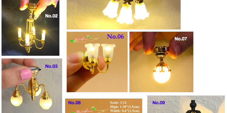 AirAds dollhouse lights- 1:12 scale miniatureLED Lights wall lamps