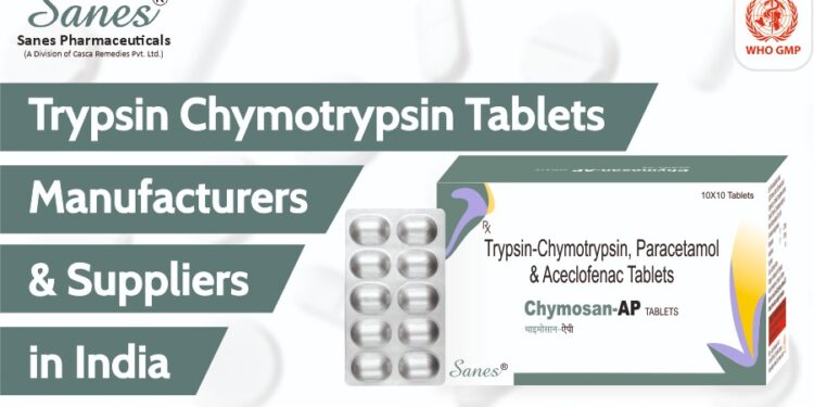 Trypsin chymotrypsin aceclofenac paracetamol tablets